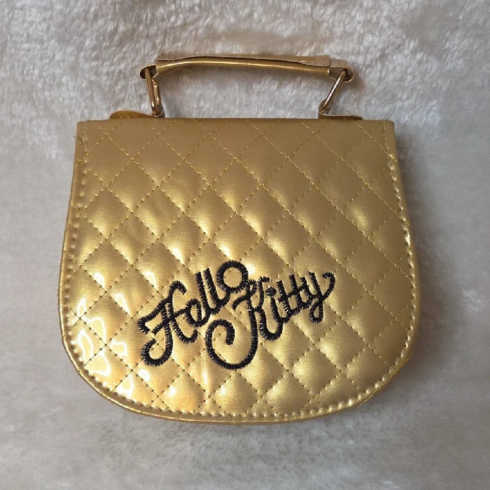 Hello Kitty Gold Quilted Crossbody Bag NWT - Picture 2 of 5